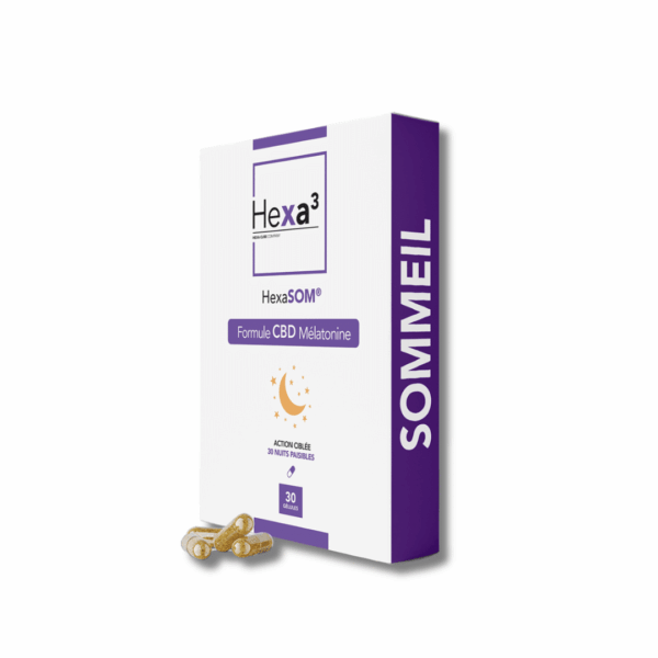 30 Gélules CBD SOMMEIL - 50 mg CBD + Mélatonine - HexaSOM - Hexa3