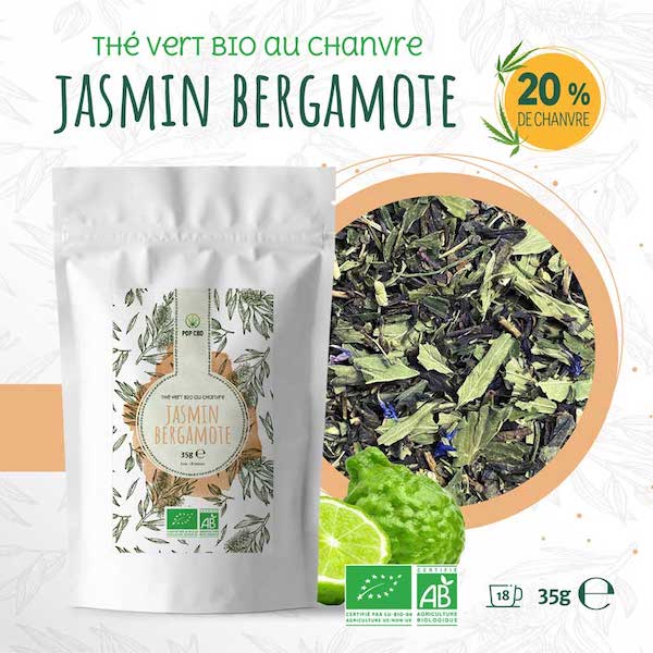 Thé vert CBD Jasmin Bergamote pop cbd