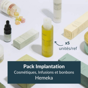 Pack implantation cosmétiques, infusions et bonbons Hemeka