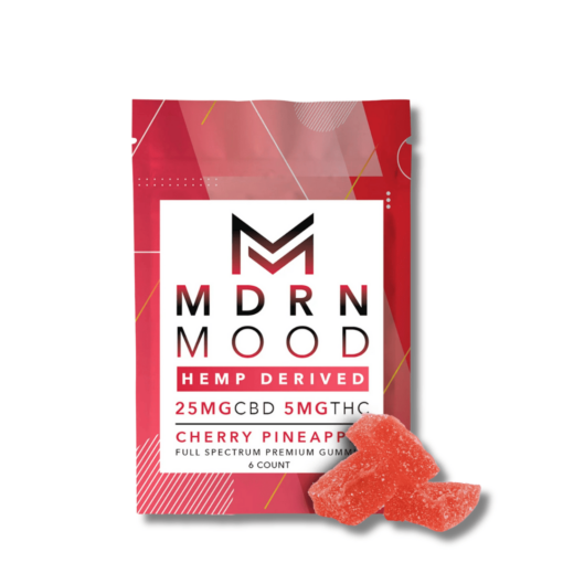 6 Gummies CBD & THC | 5 mg | Cherry Pineapple | MDRN MOOD USA