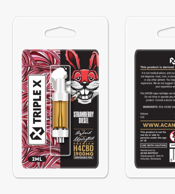 Grossiste - Cartouche 95% H4CBD - STRAWBERRY DIESEL - 2ml - Triple X