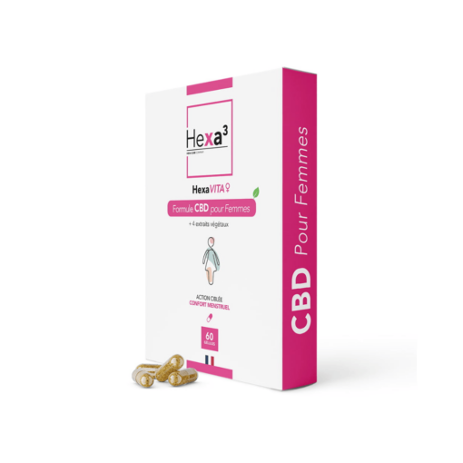 60 Gélules CONFORT MENSTRUEL 50mg CBD + extraits - Hexa3