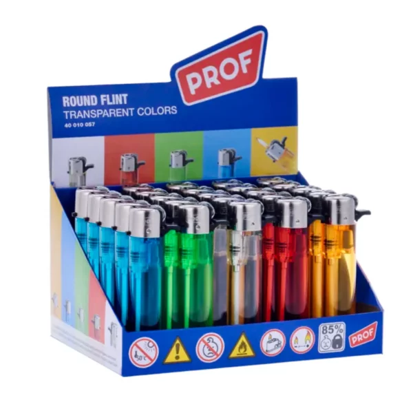 Briquet rond à pierre Transparent - Prof