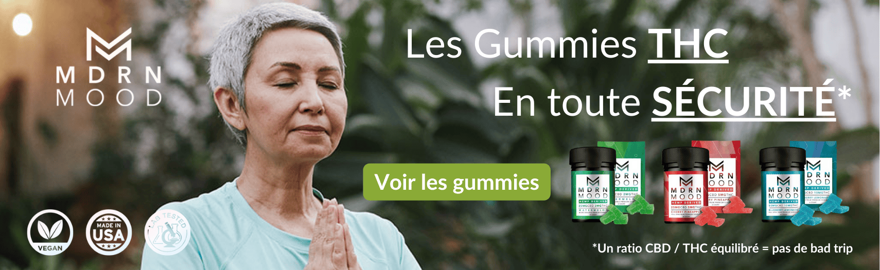 Bannière MDRN MOOD - meilleur GUMMIES THC