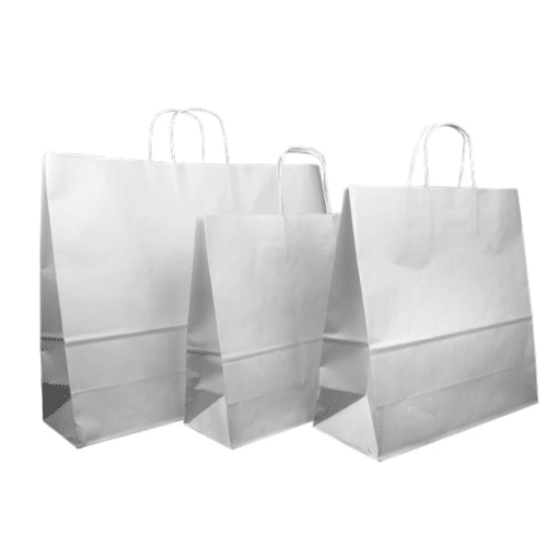 Grossiste - 50 Sacs kraft blanc - Taille L