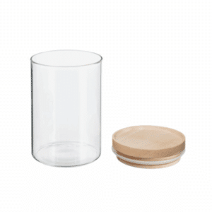 Grossiste - Bocal alimentaire transparent & Couvercle en bois