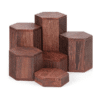 Pack of 6 Hexagonal wooden displays