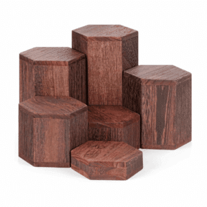 Lot de 6 présentoirs en bois Hexagonal