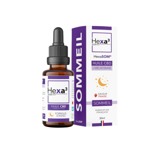 Huile CBD + Mélatonine - SOMMEIL - 30ml - Hexa3