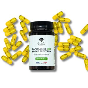 Grossiste Gélules Huile CBD - Broad Spectrum - Nobilis - 50mg x 30