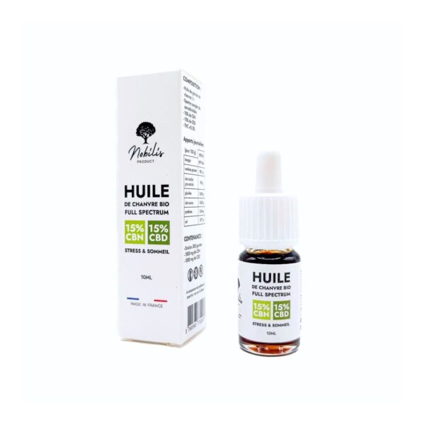 Grossiste Huile CBD Full Spectrum Nobilis 15% CBD et 15% CBN en 10ml